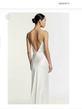 Rowena white backless silk-satin gown by Serenity